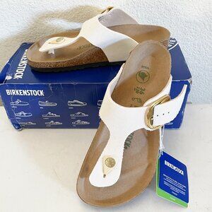 NEW Birkenstock Womens Gizeh Vegan Big Buckle Sandal NWT Eggshell 36 5-5.5